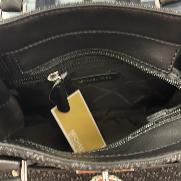 Michael Kors Hamilton Sm Logo Embossed Washed Denim Satchel Crossbody 
Black
NWT - Picture 9 of 16